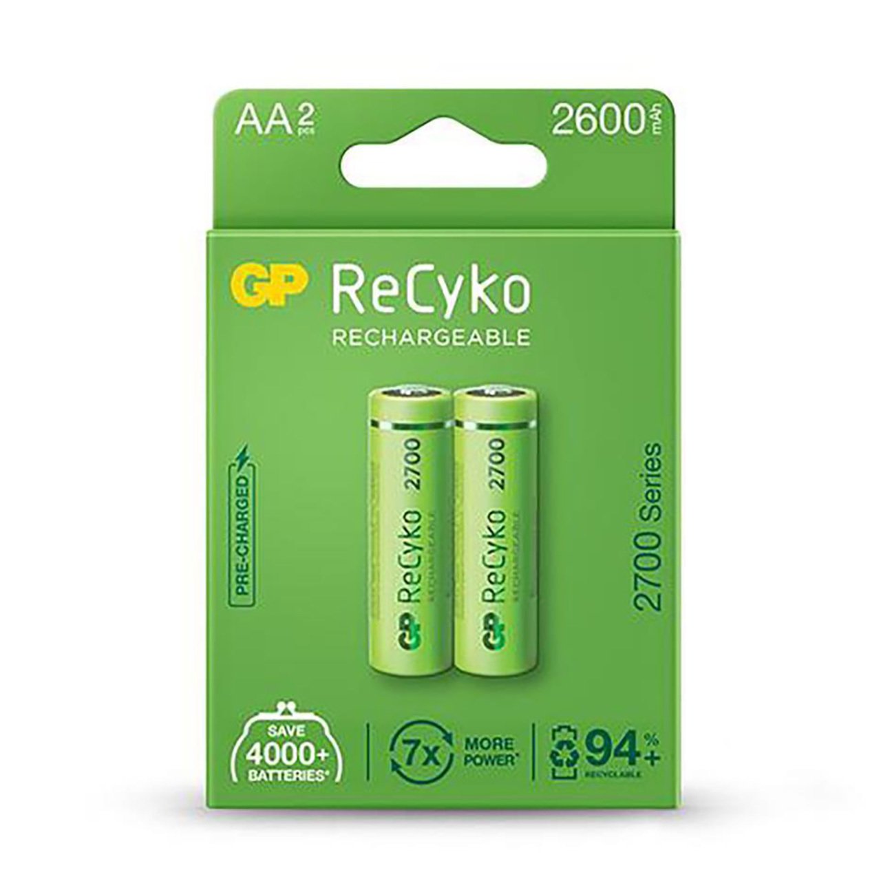 GP ReCyko Şarj Edilebilir AA Kalem Pil 2'li (GP270AAHCE-2EB2)