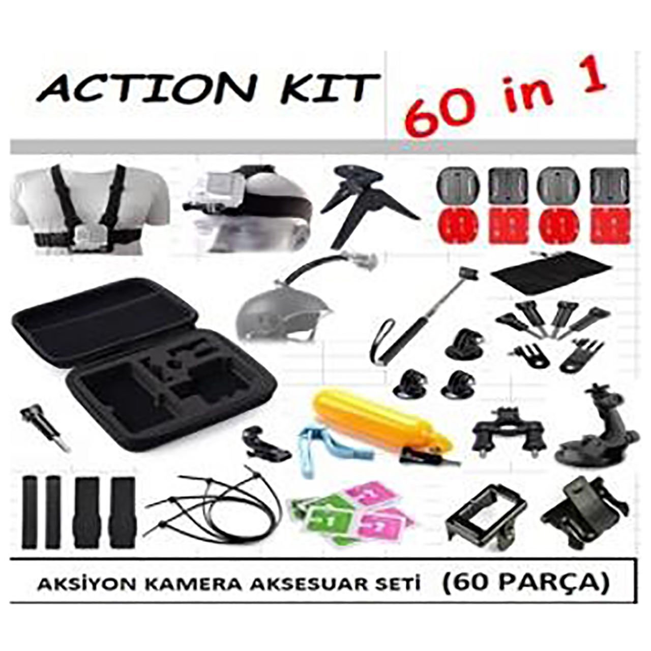 Markofist MF-AKAS10 Aksiyon Kamera Aksesuar Seti 60 Parça