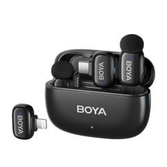 Boya Mini Kablosuz Yaka Mikrofonu - Siyah