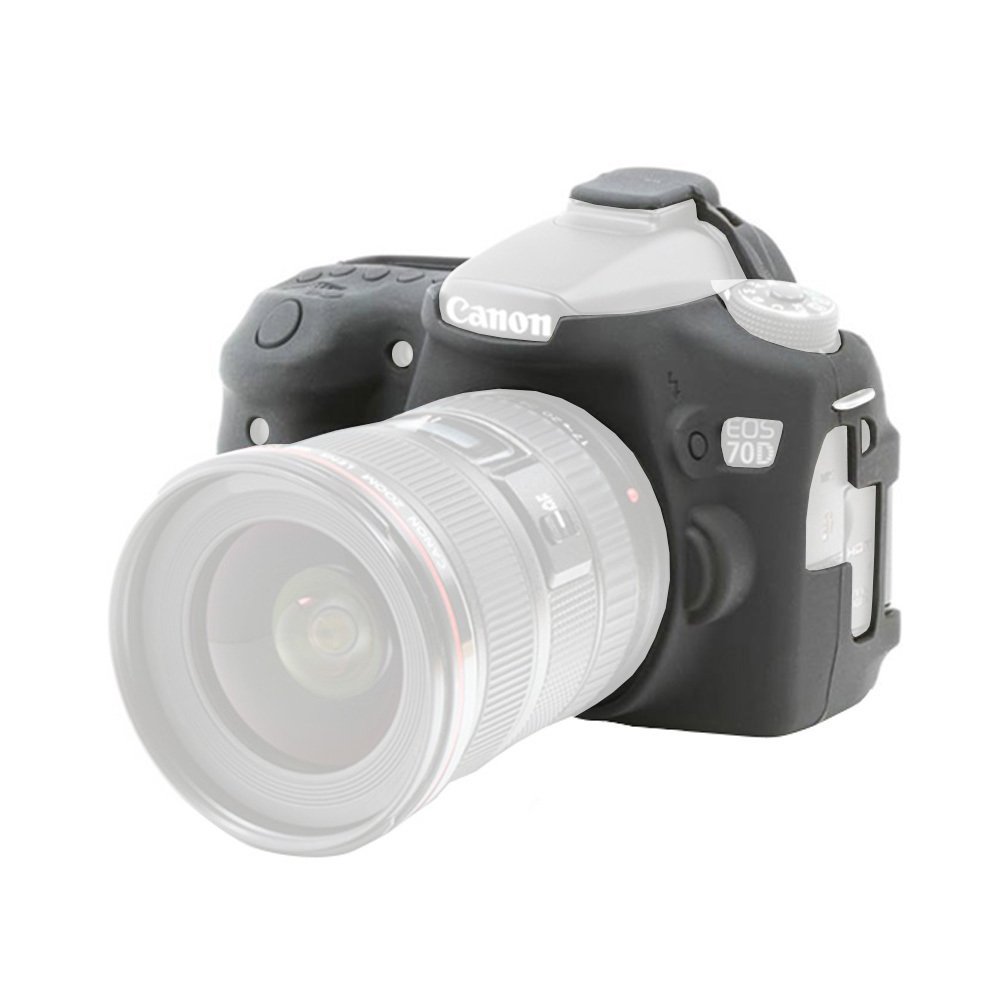 Sanger 70D Canon Fotoğraf Makinesi Silikon Kılıf Siyah