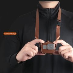 Sanger GO198 Gopro Hero 5 6 Askılı Deri Kılıf