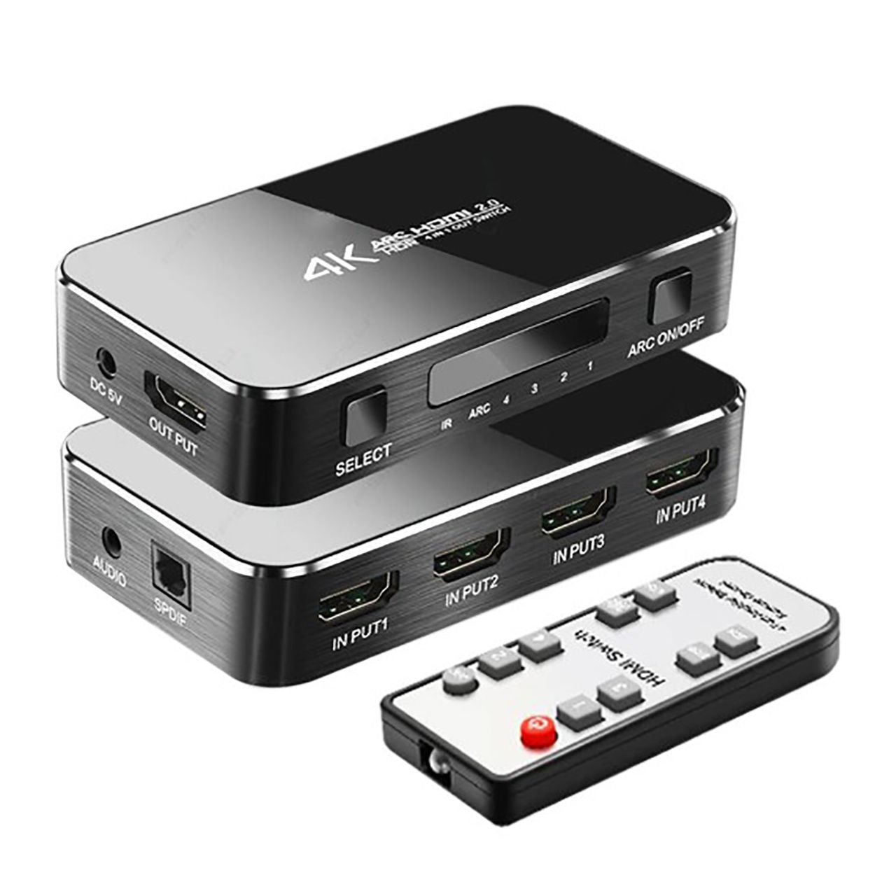 Techstorm TS4K0401A 4 Port Ses Çıkışlı Hdmi Switch