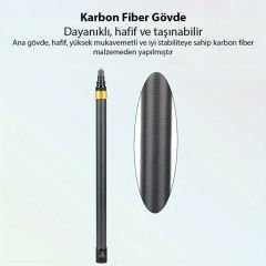 Markofist MF-MNP01 Uzun Karbon Fiber Selfie Çubuğu Monopod 3m