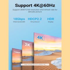 Vention Hdmi to Hdmi Kablo 1m, Ultra İnce, HDMI 2.0, 4K 60Hz (ALEHF)