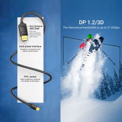 Vention Mini DisplayPort to DisplayPort Kablo 1.5m, 4K 60Hz, DisplayPort 1.2 (HAABG)