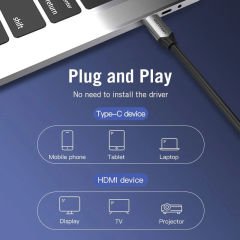 Vention Type-C to HDMI Kablo 2m, 4K 60Hz, HDMI 2.0 (CGSBH)