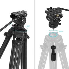 SmallRig 5441 AD14 Profesyonel Karbon Fiber Video Tripod