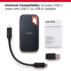 SanDisk Extreme 2 TB 1050 mb/s Taşınabilir SSD, USB 3.2 Gen 2 (Siyah)