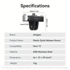 aMagisn AP15 Gopro Hero 13 Black Manyetik Hızlı Bağlantı Aparatı