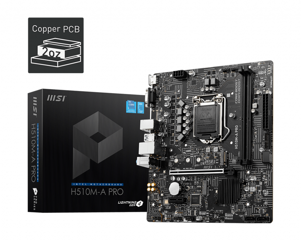 MSI H510M-A PRO Intel H510 Soket 1200 DDR4 3200MHz (OC) M.2 Anakart