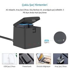 Patona Gopro Hero 12 Uyumlu Üçlü Batarya ve Şarj Aleti Seti