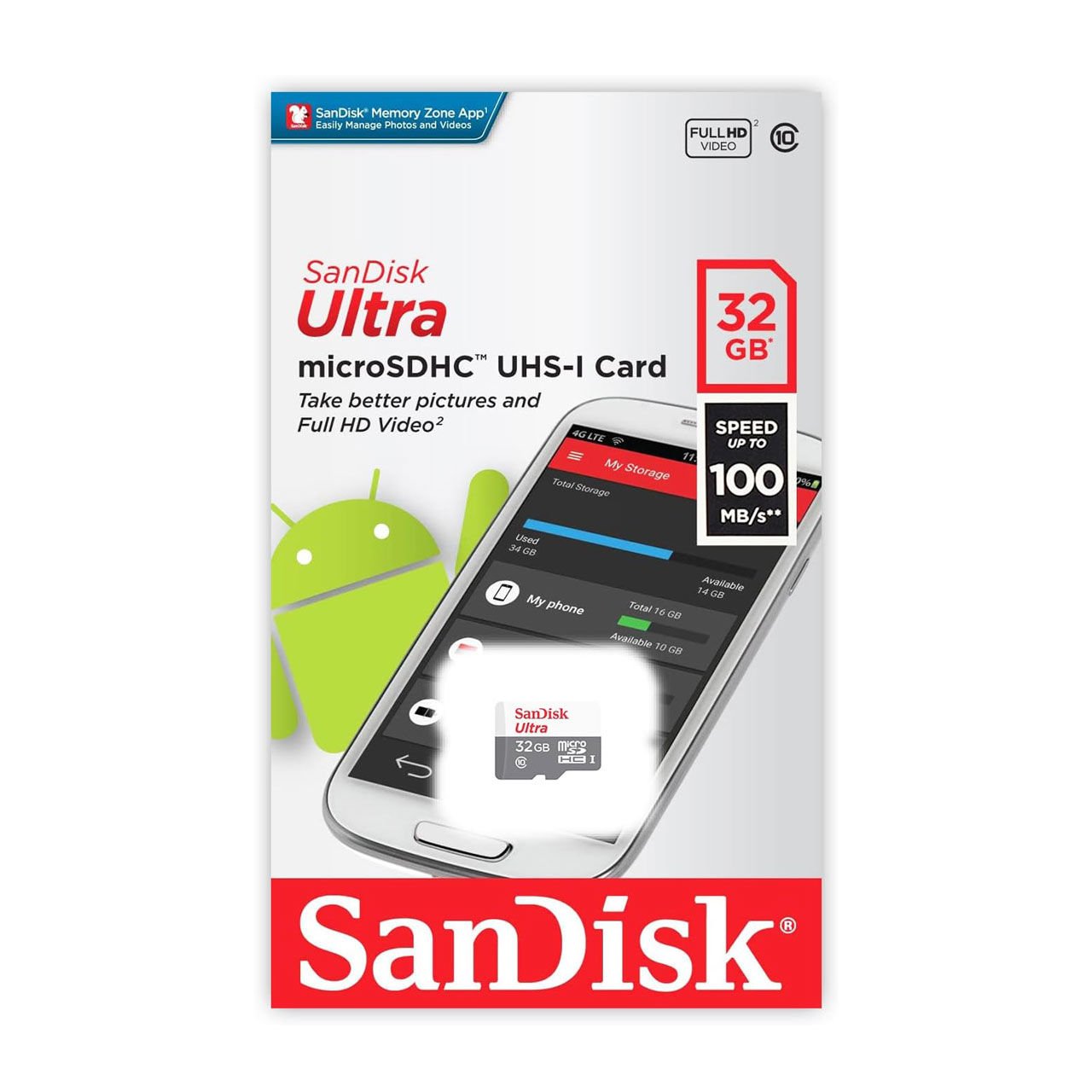 Sandisk Ultra 32GB 100mb/s MicroSDHC Hafıza Kartı