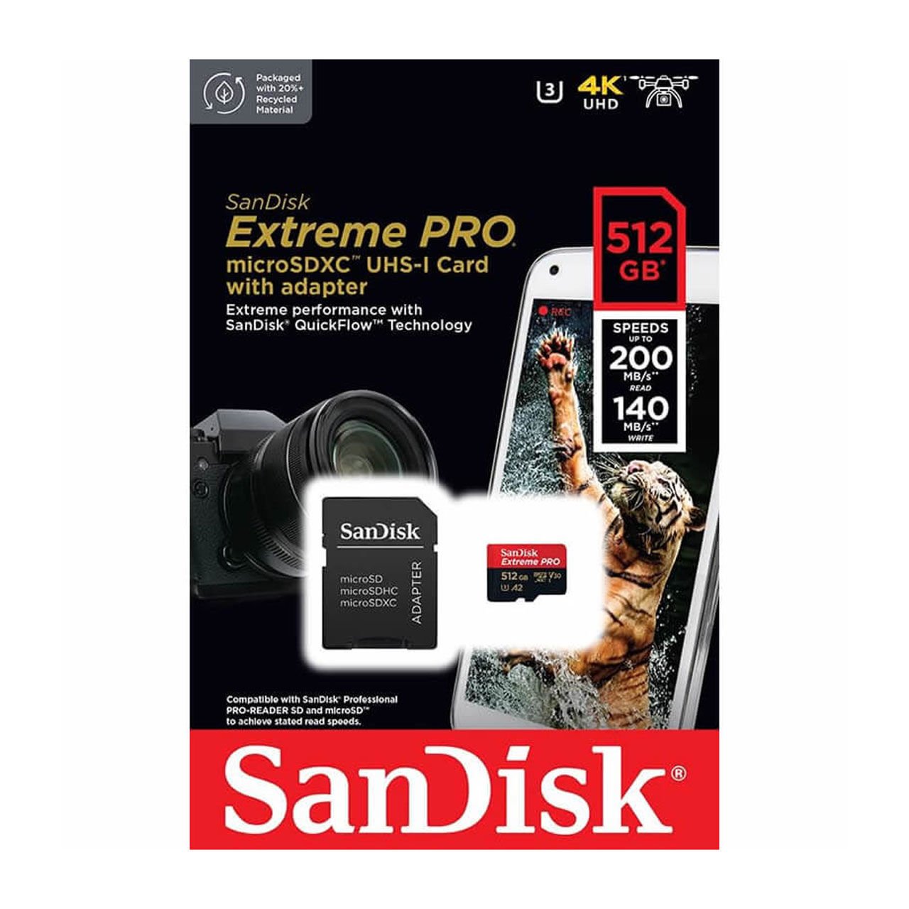 Sandisk Extreme Pro 512GB 200mb/s MicroSDXC Hafıza Kartı