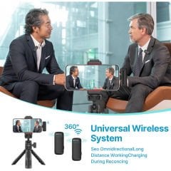 Ulanzi J12 Kablosuz Lightning Iphone İkili Yaka Mikrofonu (2885)