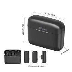 Ulanzi J12 Kablosuz Lightning Iphone İkili Yaka Mikrofonu (2885)