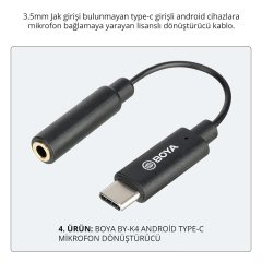 Boya BY-WM4 Pro + Aksesuarlı İkili Kablosuz Yaka Mikrofonu Seti