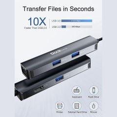 Dockteck DD0002 HDMI Ethernet 3xUSB 3.0 5 in 1 Multiport USB C Hub