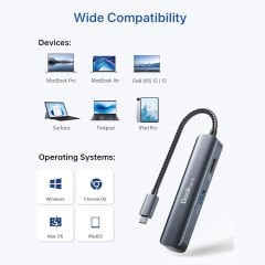 Dockteck DD0013 HDMI SD TF 2xUSB 3.0 5 in 1 Multiport USB C Hub