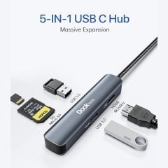 Dockteck DD0013 HDMI SD TF 2xUSB 3.0 5 in 1 Multiport USB C Hub