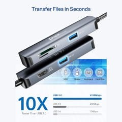 Dockteck DD0013 HDMI SD TF 2xUSB 3.0 5 in 1 Multiport USB C Hub