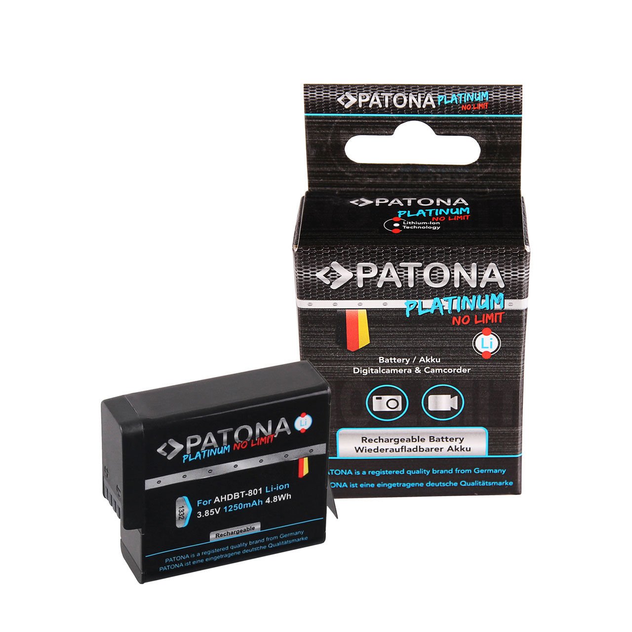 Patona AHDBT-801 Gopro Hero 5 6 7 8 Black Batarya