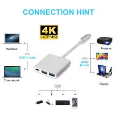 Markofist MF-AVC60 USB 3.0 Type-C to HDMI USB Type-c (PD) Multiport Çevirici