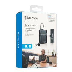 Boya BY-WM4 PRO-K5 Telefon Üzerine Takılan Küçük Alıcılı Kablosuz Yaka Mikrofonu