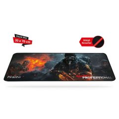 Piranha 7745B Büyük Boy Oyuncu Mouse Pad 30x70cm Siyah Kırmızı
