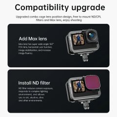 Telesin GP-FMS-G11 Gopro Hero 9 10 11 12 Vlog Case Metal Kafes