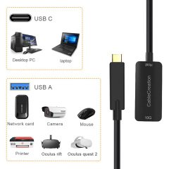 CableCreation CD0761 Type-c USB-A Usb Uzatma Kablosu 5m 10G