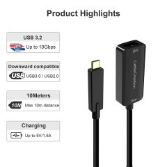 CableCreation CD0761 Type-c USB-A Usb Uzatma Kablosu 5m 10G