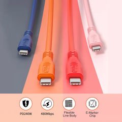Markofist MF-DK215 Type-C 240W Hızlı Şarj ve Data Kablosu Sıvı Silikon 1,5m