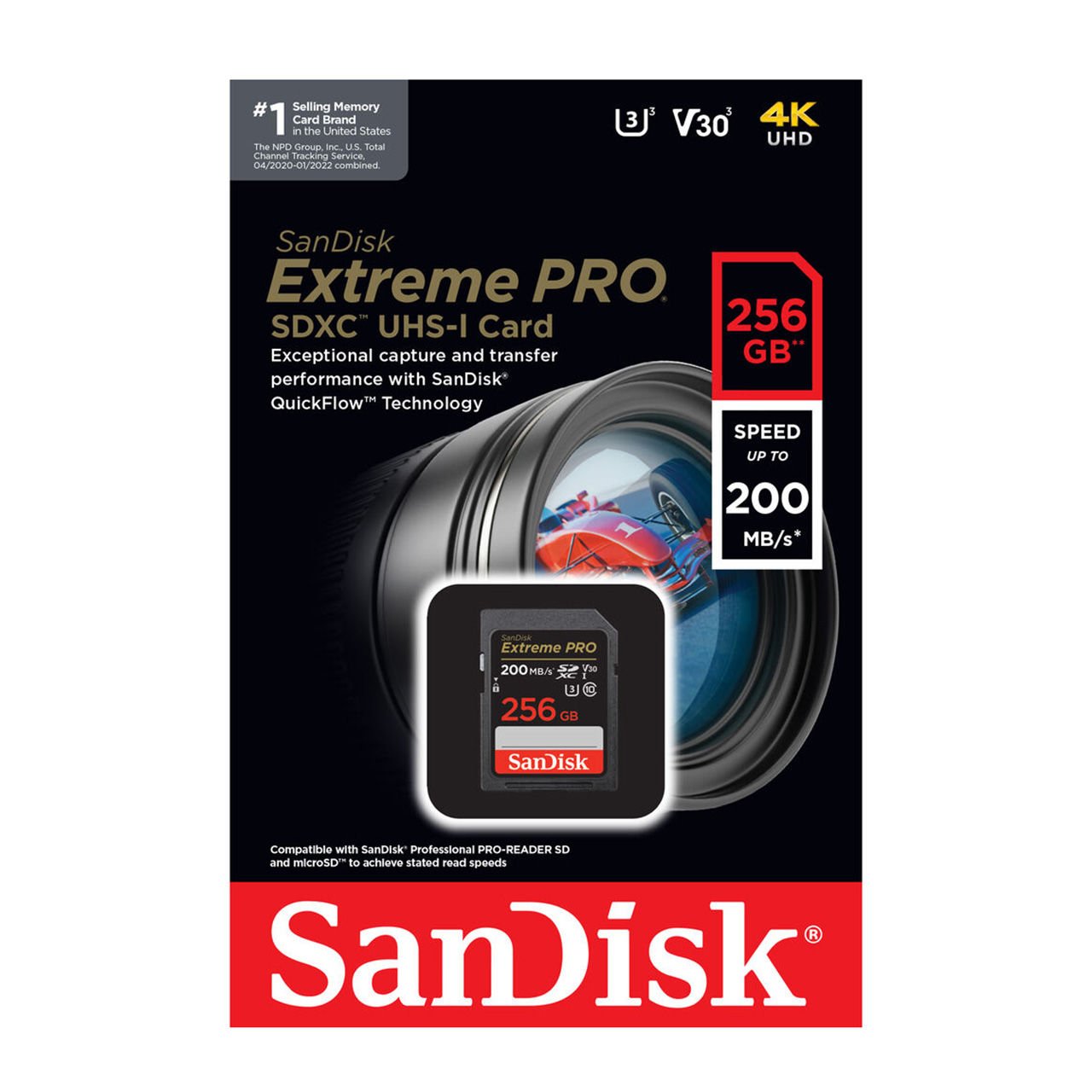 Sandisk Extreme Pro 256GB 200mb/s SDXC Hafıza Kartı