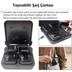 Lensgo 348C 1V2 Kablosuz İkili Mikrofon Seti Siyah
