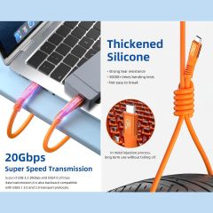 Markofist MF-DK58 USB-C Görüntü, Ses ve Data Kablosu, 2 Metre Sıvı Silikon, USB 3.2, 20GBPS, 240W, 5K, 4K 144Hz