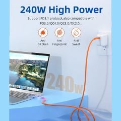 Markofist MF-DK58 USB-C Görüntü, Ses ve Data Kablosu, 2 Metre Sıvı Silikon, USB 3.2, 20GBPS, 240W, 5K, 4K 144Hz