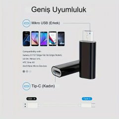Markofist MF-UD01 Type-c to Micro USB Dönüştürücü (Data ve Şarj Destekli)