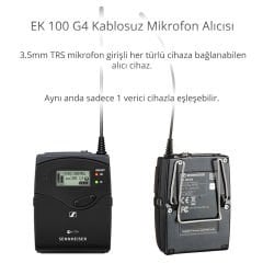 Sennheiser EW 100 ENG G4 Combo Kablosuz Mikrofon Sistemi