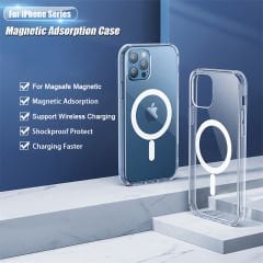 Markofist MF-ITK12 iPhone 12 12 Pro Magsafe Uyumlu Manyetik Şeffaf Silikon Kılıf