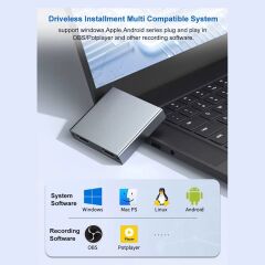 ULT-Unite Playstation Xbox Bilgisayara Aktarım ve Kayıt Kartı 4K@30FPS 1080P@60FPS Capture Card (Monitör Çıkışlı)