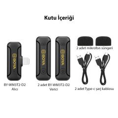 Boya BY-WM3T2-D2 İkili Kablosuz Yaka Mikrofonu