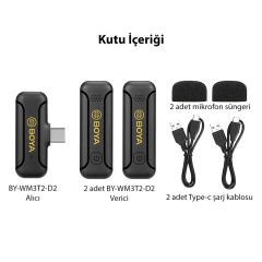 Boya BY-WM3T2-U2 İkili Kablosuz Yaka Mikrofonu
