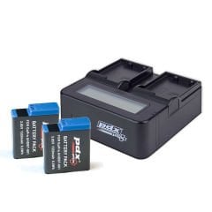 PDX AHDBT-801H Gopro Hero 5 6 7 8 Aksiyon Kamera Ikili Hızlı Şarj Cihazı + 2 Batarya
