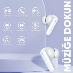 Woyax Classy Kablosuz Bluetooth Kulak İçi Kulaklık - Beyaz