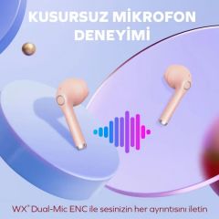 Woyax Curvy Kablosuz Bluetooth Kulak İçi Kulaklık  - Pembe