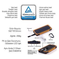 Deji DJ-OL02 Güneş Enerjili Powerbank 10000mah Yeşil