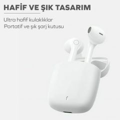 Woyax Curvy Kablosuz Bluetooth Kulak İçi Kulaklık - Beyaz