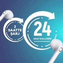Woyax Curvy Kablosuz Bluetooth Kulak İçi Kulaklık - Beyaz