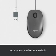 Logitech B100 USB Kablolu Optik Mouse