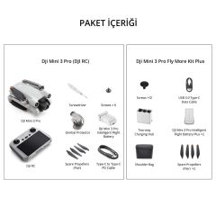 DJI Mini 3 Pro (DJI RC) Drone + Fly More Kit Plus - Teşhir Ürünü - Distribütör Garantili